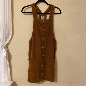 Primark Button Up Brown Corduroy Jumper Dress